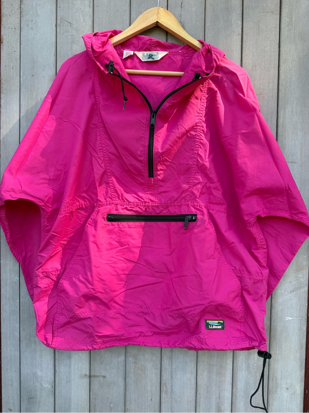 Vintage 90s Womens Large LL Bean Anorak 1/4 Zip Pullover Windbreaker Jacket USA